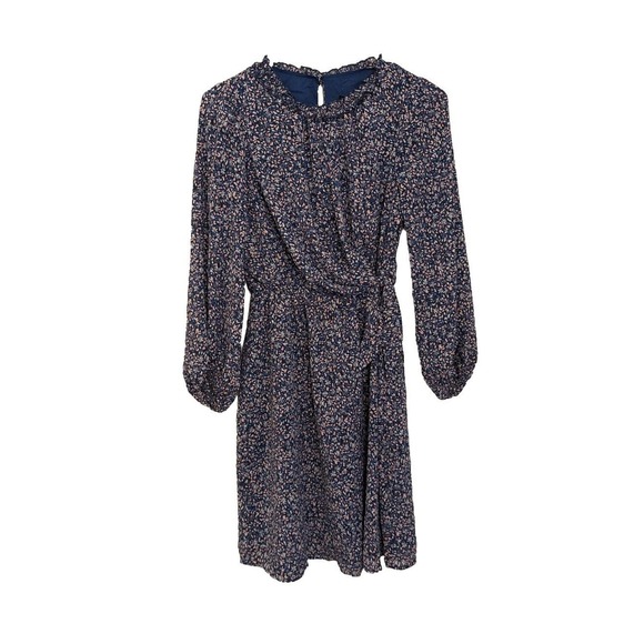 Banana Republic Dresses & Skirts - Banana Republic NEW Dress Blue Floral Size 0 Long Sleeve High Neck.